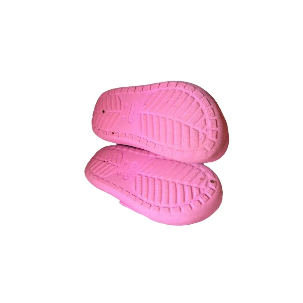 Crocs Mega Crush Clogs Juniors 6 J6 Platform Pink Wedge Kids Youth Slip On